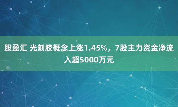股盈汇 光刻胶概念上涨1.45%，7股主力资金净流入超5000万元
